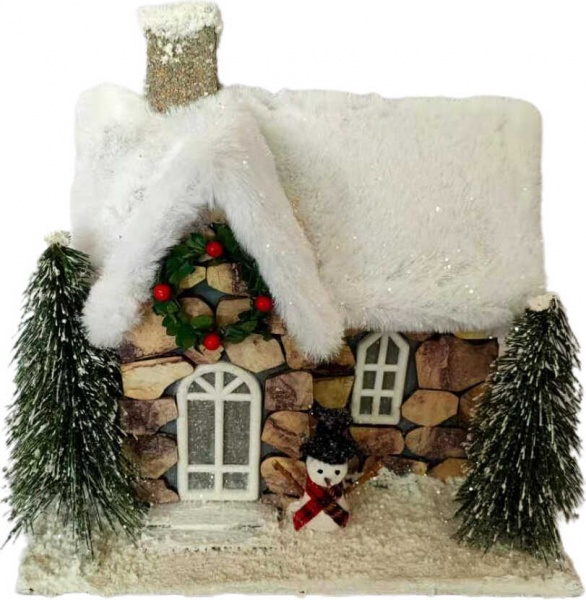 Декорація New Star хатина взимку поліестер 22 см LY205403