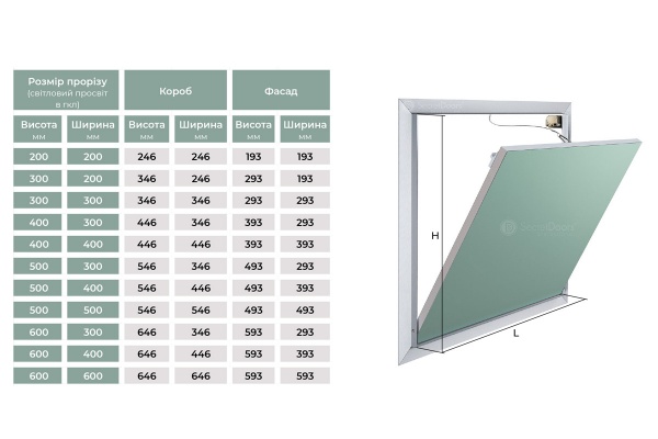 Ревізійний люк SecretDoors professional Model S1 600х600