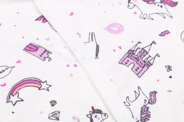 Человечек для девочки Моя планета Единорог Кмб302-3 р.80 белый с розовым 