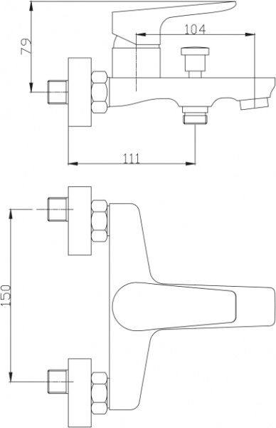 Смеситель для ванны/душа Invena Dokos BW-19-001