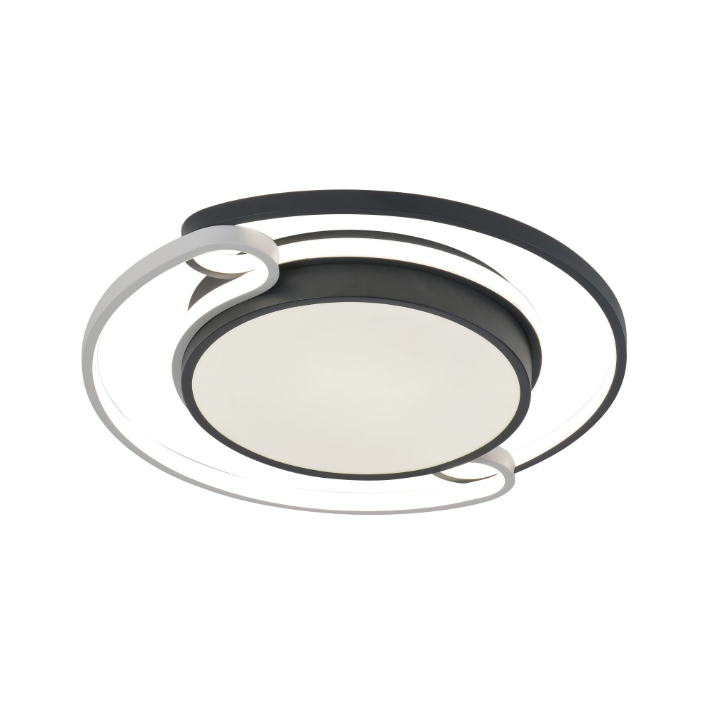 Люстра стельова Miorro Alto з пультом ДУ метал/пластик 2x88,8 Вт LED-модуль біло-чорний 51-311-104