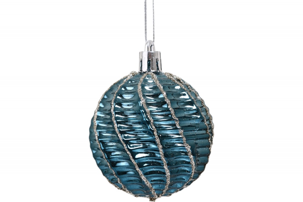 Набор елочных шаров изысканность синий-шампань d 60 мм 30 шт./уп.