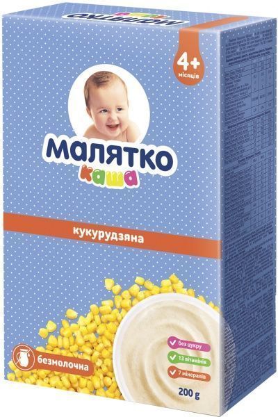 Каша безмолочна Малятко від 4 місяців Кукурудзяна 8606107543604 200 г 