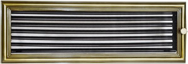 Решітка камінна з жалюзі 4FIRE 17х50 антік золото