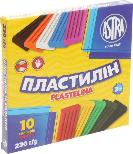 Пластилін 10 кольорів 230 г Astra