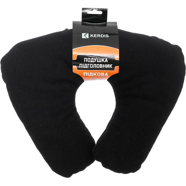 Подушка-подголовник Kerdis Подкова черная текстиль 