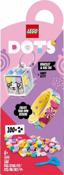 Конструктор LEGO DOTS «Солодка киця». Браслет та бірка для валізи 41944