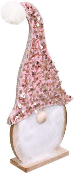 Статуэтка декоративная Санта розовая 32 см 