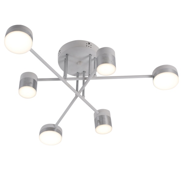 Люстра світлодіодна Victoria Lighting з пультом д/к 60 Вт хром/білий Quentin/PL6 white 