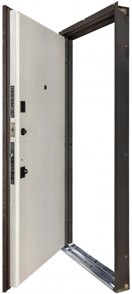 Двері вхідні К-8 (квадро) 539/237 mamba morion / рустик авиньйон блан 2050x950 мм ліві