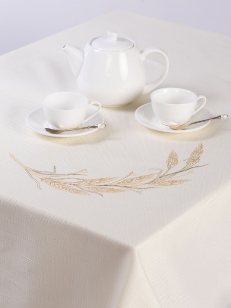 Скатерть Рожь 338-22/00 145x145 см молочный крем Эдельвика 