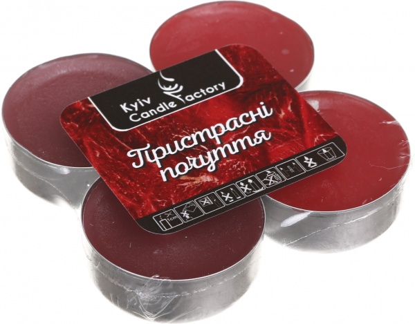 Свеча-таблетка ароматизированная Kyiv Candle Factory Сладкие сны У7071 красный 4 шт 