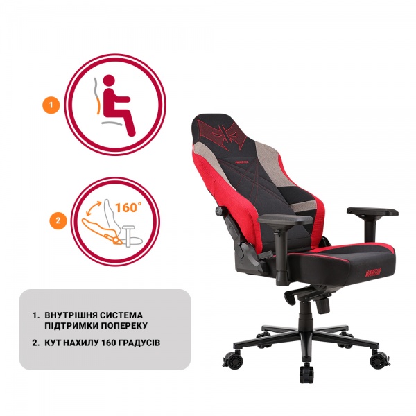 Кресло игровое FRAGON 7X Series Warrior черный/серый/красный 