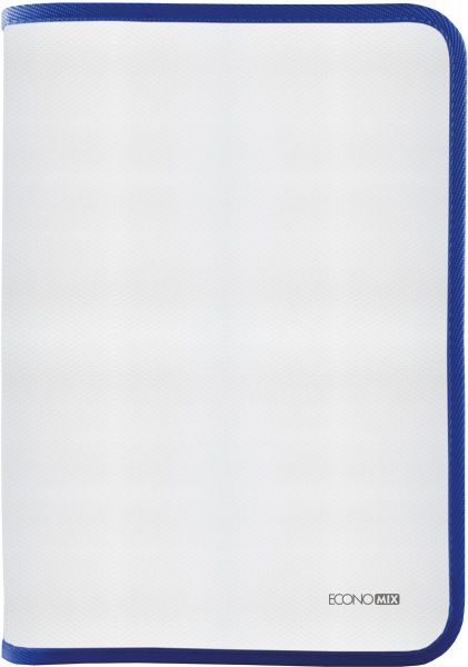Папка-пенал пластикова на блискавці, прозора, блискавка синя E31644-02 Economix
