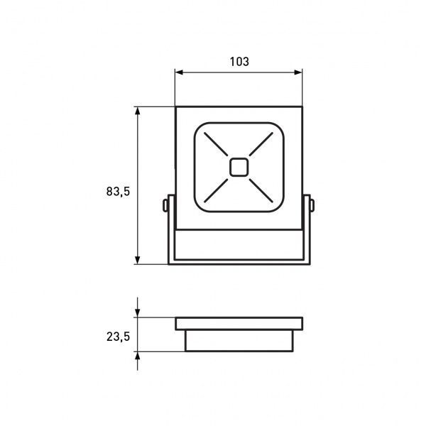 Прожектор Eurolamp 6000 K 10 Вт IP65 черный LED-FL-10/6(black) 