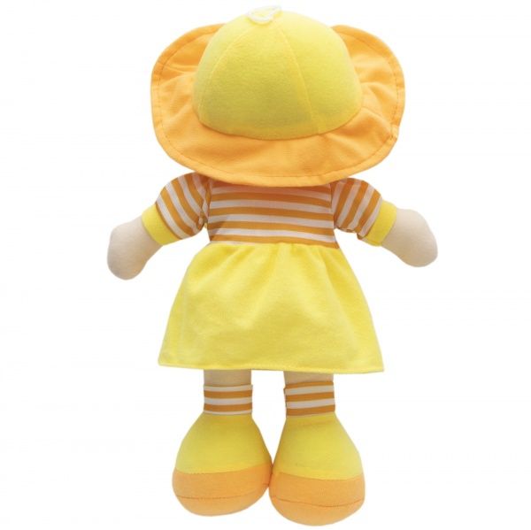 Кукла Девилон 860937 мягконабивная с вышитым личиком 36 см желтая