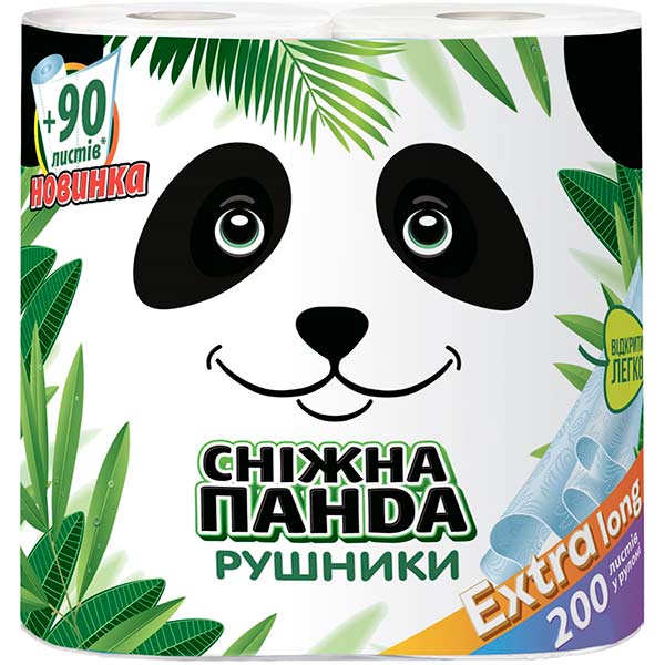 Бумажные полотенца Сніжна Панда Extra long двухслойная 2 шт.