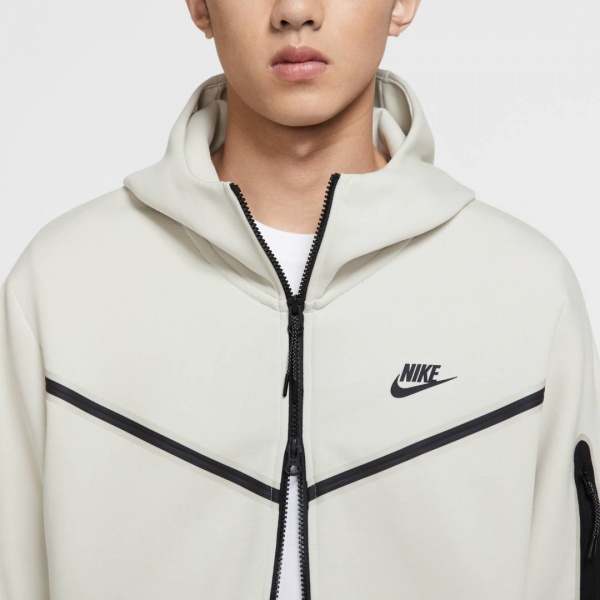 Джемпер Nike M NSW TCH FLC HOODIE FZ WR CU4489-072 р. S бежевий