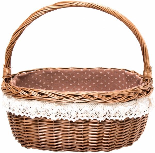 Корзина плетеная с текстилем 44х31х21 см QN68937-1 