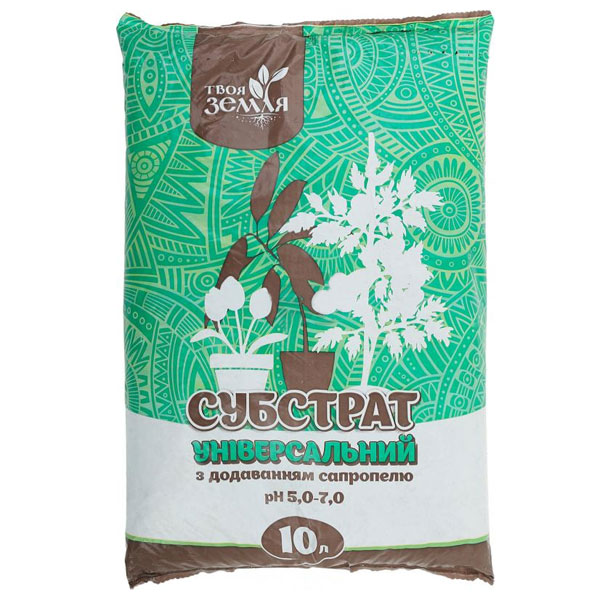 Субстрат универсальный Твоя Земля с добавлением сапропеля 10 л