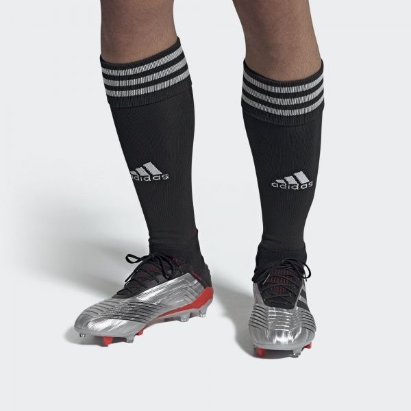 Бутси Adidas PREDATOR 19.1 FG F35607 р. 9 сріблястий
