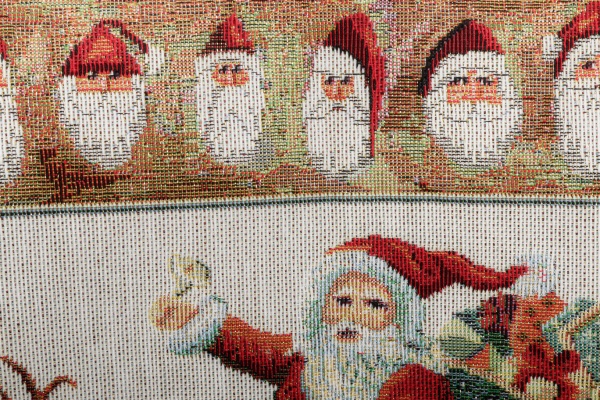 Скатерть Home Textile гобеленовая новогодняя с люрексом 100x100 см бежевый 