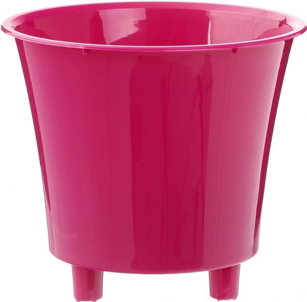 Горщик пластиковий Santino Арте круглий 0,6л біло-пурпуровий 