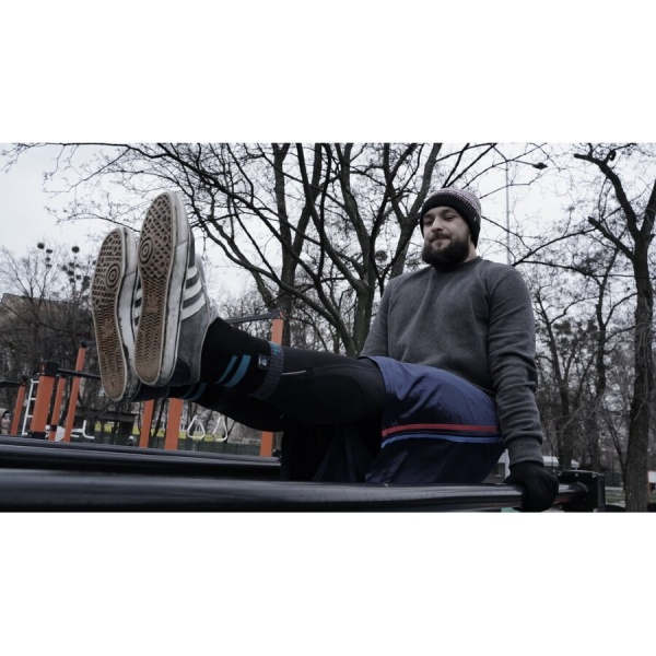 Носки Dexshell водонепроницаемые Running, p L, с голубыми полосами DS645ABLL р.43-46 [019] Black