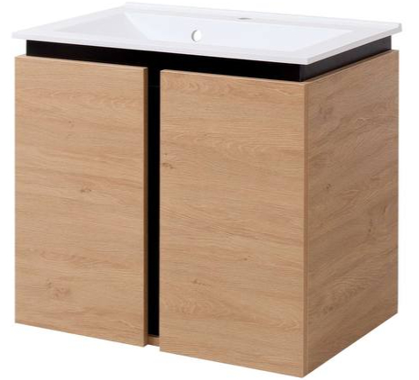 Тумба підвісна Сансервіс Black wood 80 з умивальником СОМО 80