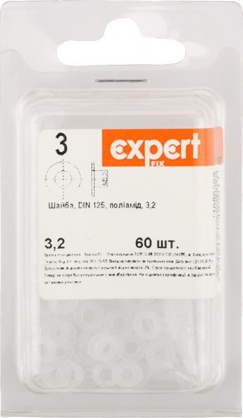 Шайба полиамидная М3,2x6,9 мм 60 шт Expert Fix