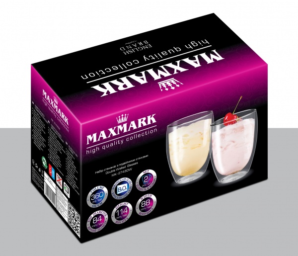 Набор стаканов Circle MK-2743DW 360 мл 2 шт. Maxmark 