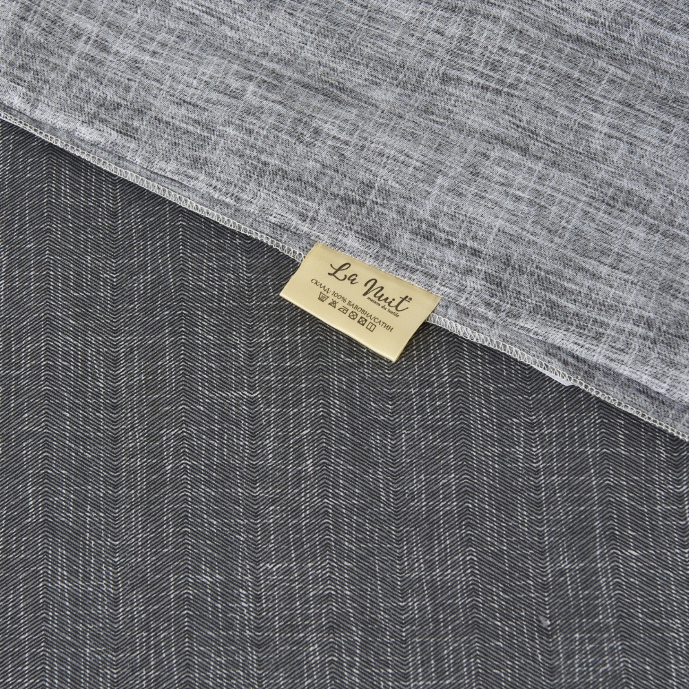 Комплект постільної білизни Marmaris 2 сірий із білим La Nuit