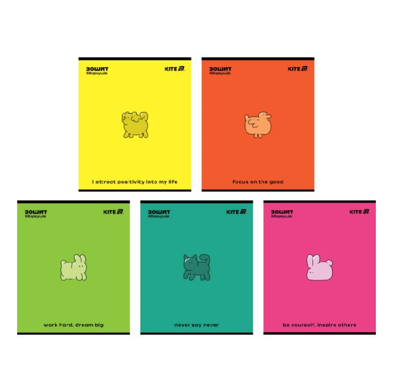 Тетрадь школьная 48 лист. клетка One color KITE