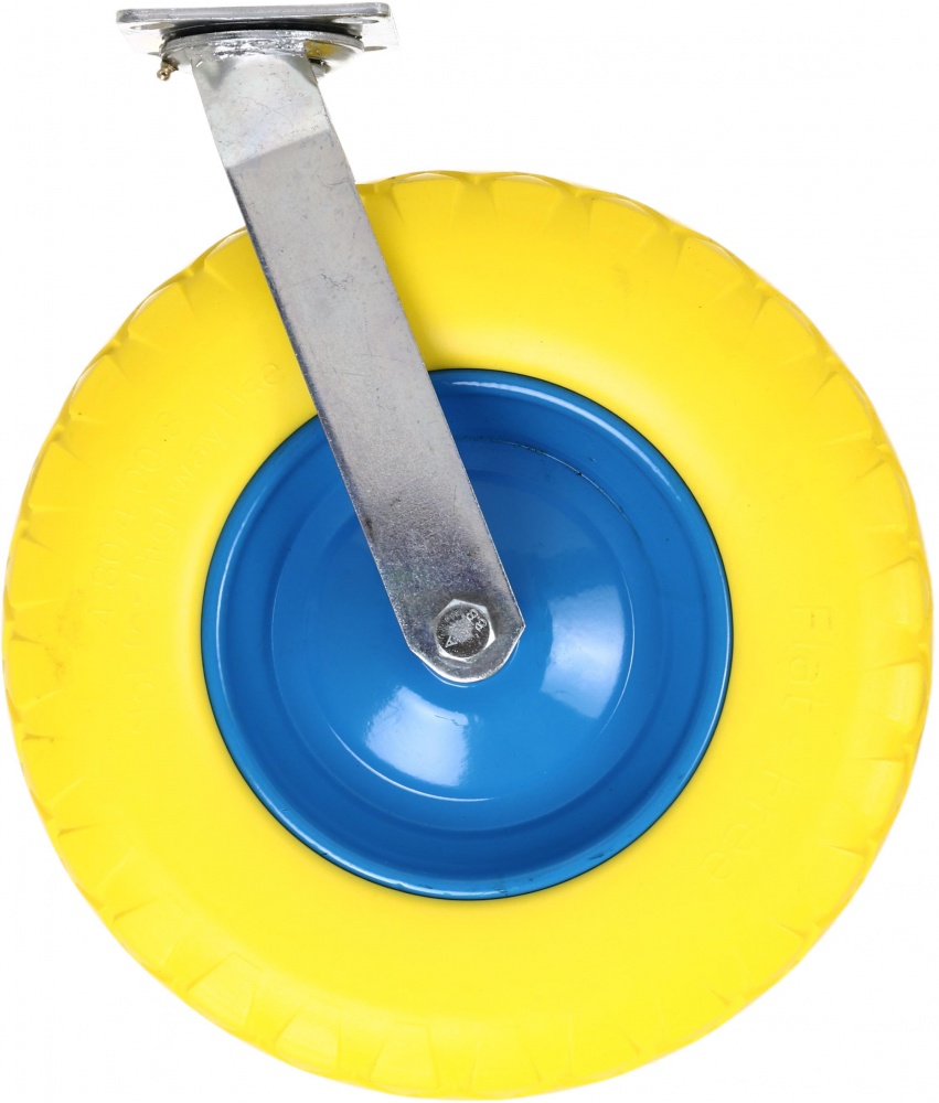 Колесо пенополиуретановое d390 мм поворотное желто-синий 400-8PU