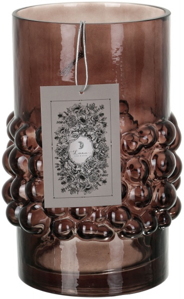 Ваза скляна Bubbles 21 см шоколадна 