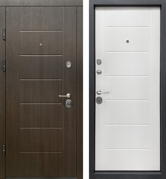 Дверь входная Министерство дверей Лидер - 72 (МИКС) венге структурный 2050x960 мм левая