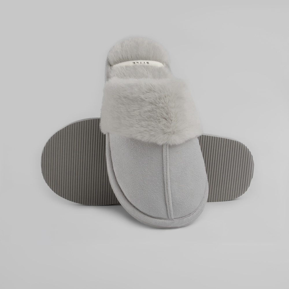 Тапки домашние Twins HS-LUX замшевые с меховым выворотом р.36/37 светло-серый