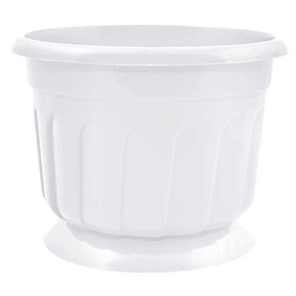 Горшок пластиковый Алеана Рина круглый 1,6л белый (112055) 