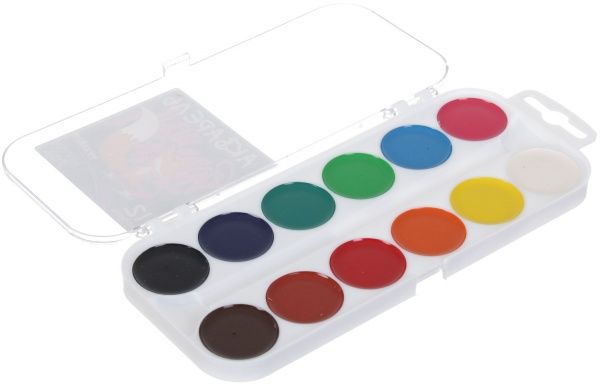 Краска акварельная FOX медовая 12 цветов без кисточки 