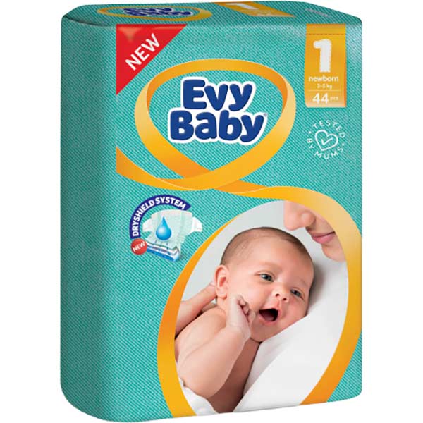 Підгузки Evy Baby економ упаковка 2-5 кг 44 шт.