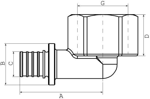 Кут натяжний FADO з внутрішньою різьбою 20х3/4