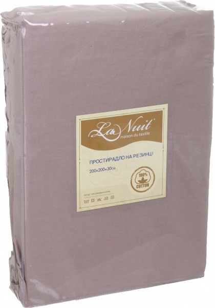 Простынь на резинке Solid 200x200+30 см 200x200 см светло-песочный 