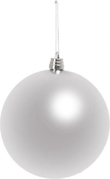 Куля пластикова з присипкою 20 см срібний