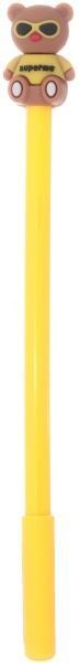 Ручка гелевая Фэшн мишка желтая 