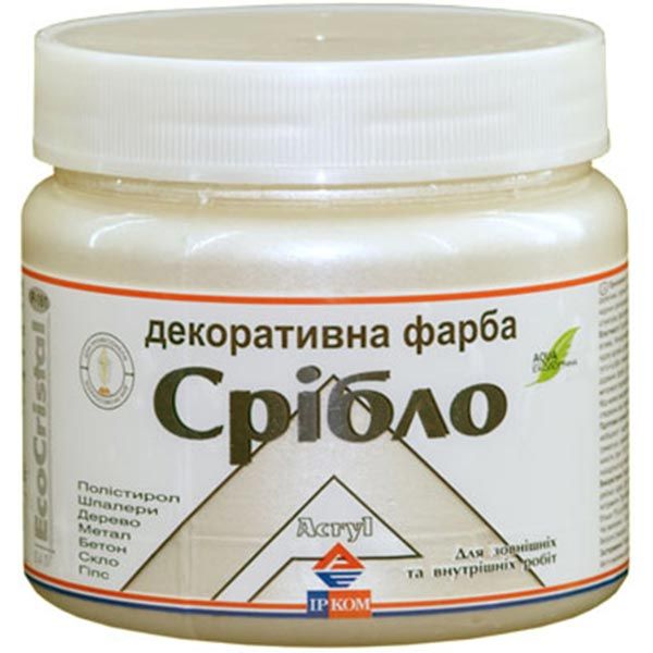 Краска декоративная акриловая Ircom Decor серебряный 0,4 л