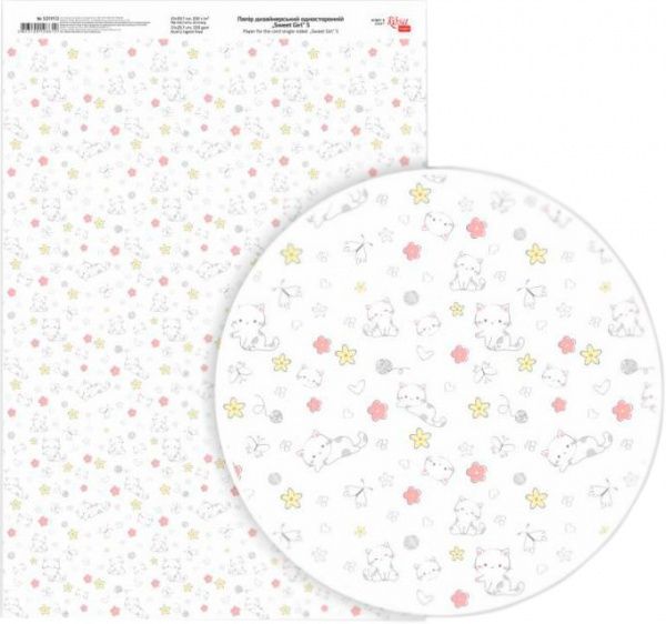 Бумага для дизайна односторонняя глянцевая Sweet Girl 5 А4 250 г/кв.м Rosa Talent