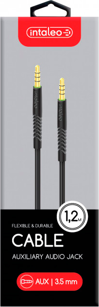 Кабель Intaleo mini-jack 3,5 мм 1,2 м AUX 3.5 мм чорний