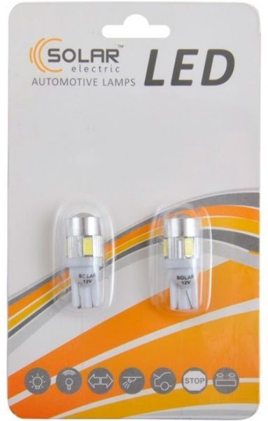 Лампа світлодіодна LED Solar 6SMD white LS285_B2 T10 W2.1x9.5d 12 В