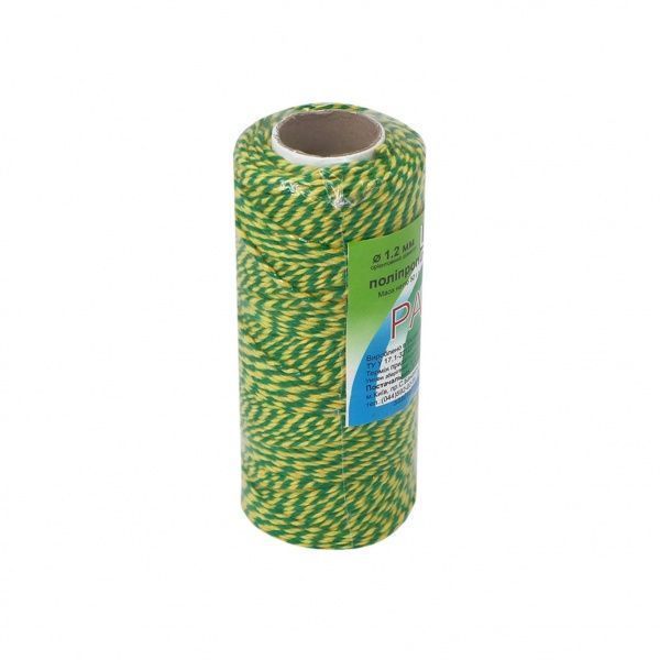Шнур Радосвіт полипропиленовый крученный 80 м 1,2 мм 80 м желто-зеленый 0,05 кг