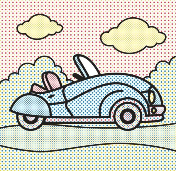 Раскраска водная Книжковий Хмарочос Кабриолет